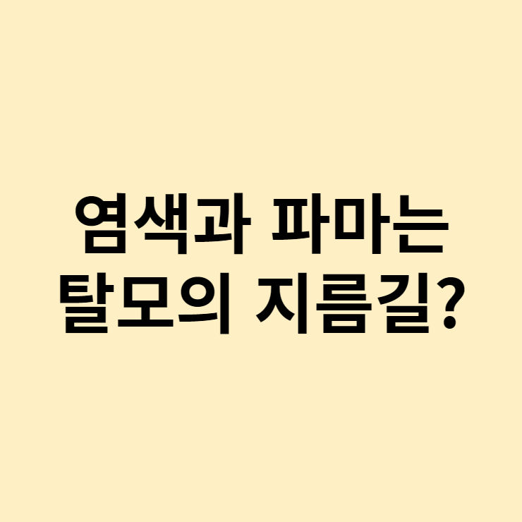 염색, 파마가 탈모 원인? 염색 경험담 공유