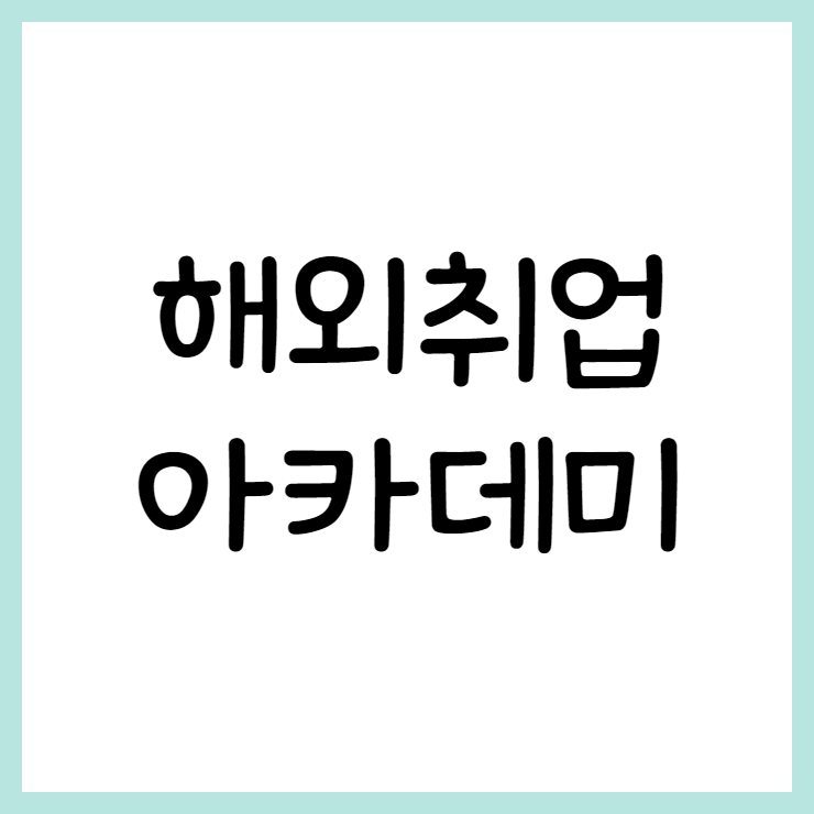 해외취업 아카데미


